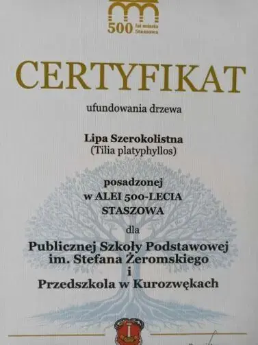 Uroczyste posadzenie drzewa w Roku Jubileuszowym 500-lecia miasta Staszowa